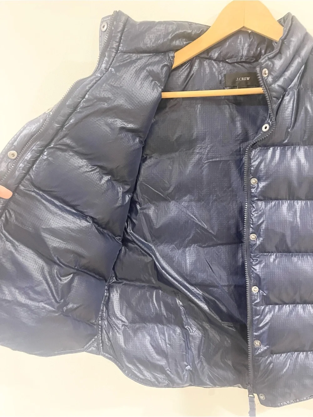 J. Crew Navy Quilted Down Fill Puffer Vest Women’s size L